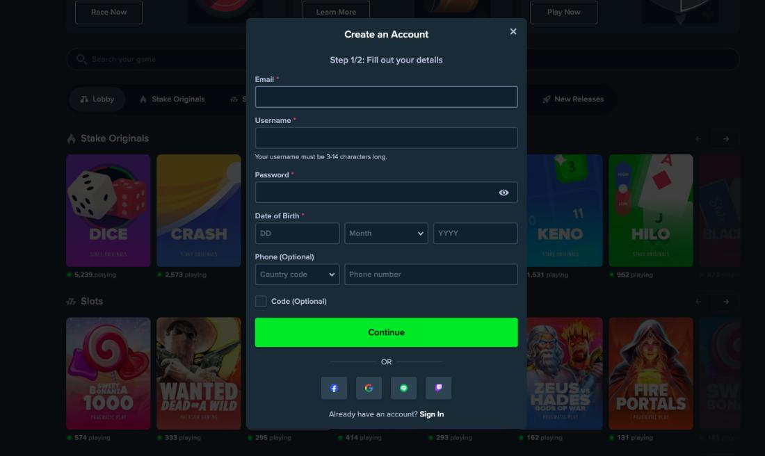 Create an account